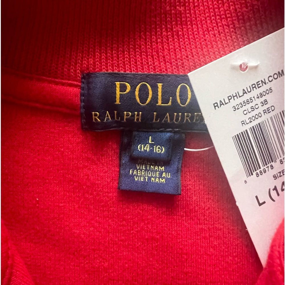 boys ralph lauren pull over zip size Large boys